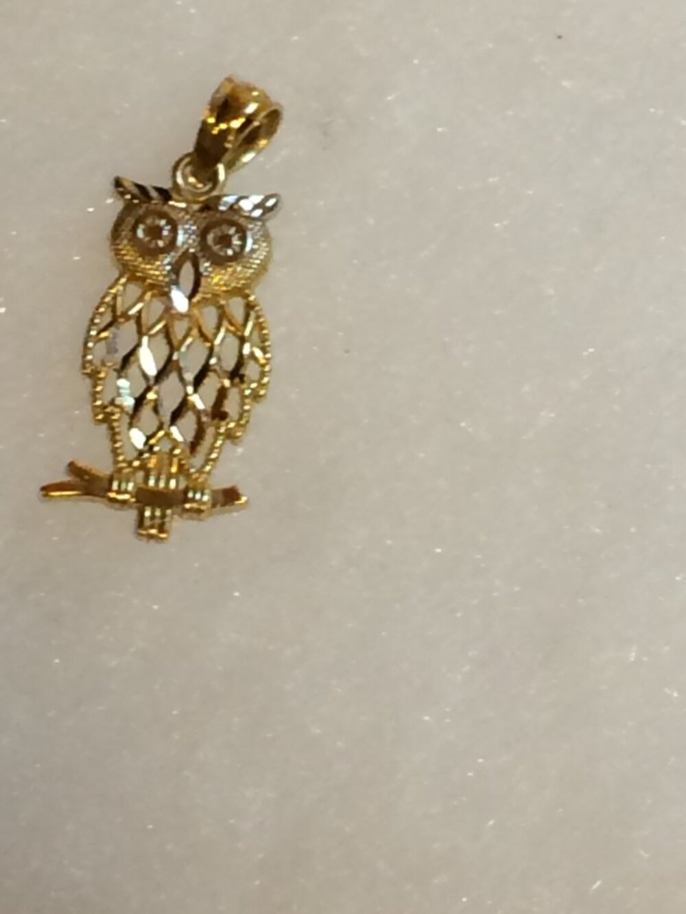 14K Solid Gold Owl Pendant - Picture 5 of 6
